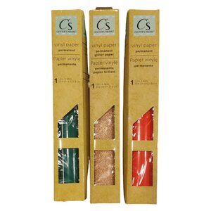 Crafting Vinyl Paper (Green, Red, Glittery Pink) New with Tags NWT